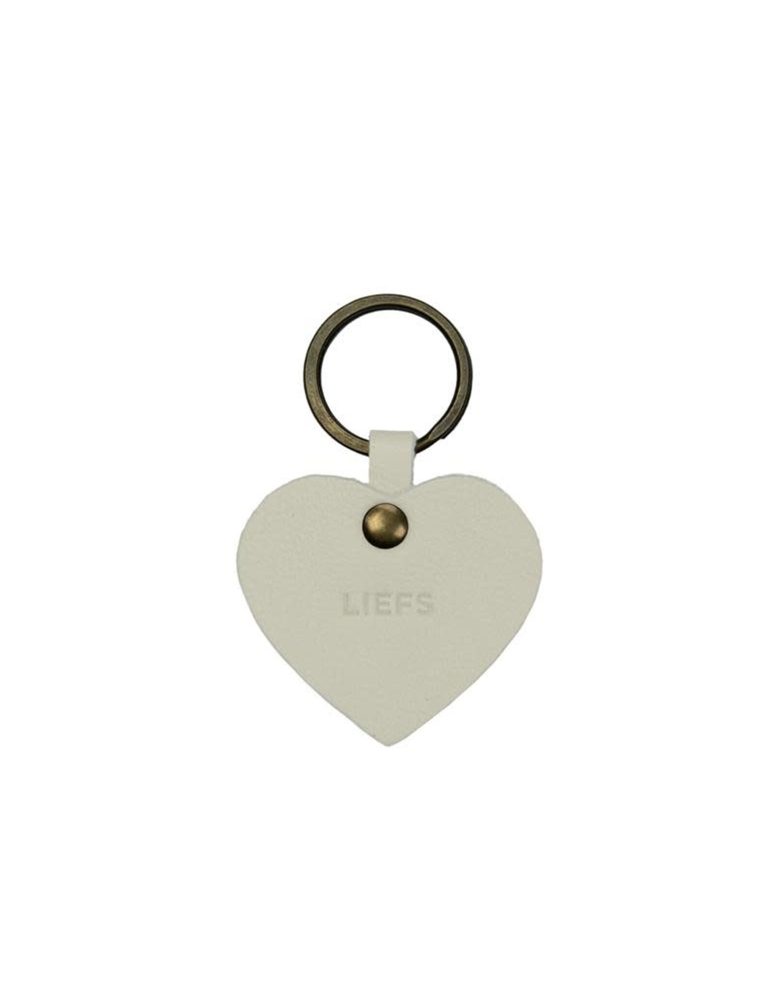 Leeff Sleutelhanger Hart ‘Liefs’ 7x7cm-beige