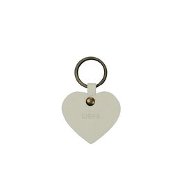 Leeff Sleutelhanger Hart ‘Liefs’ 7x7cm-beige