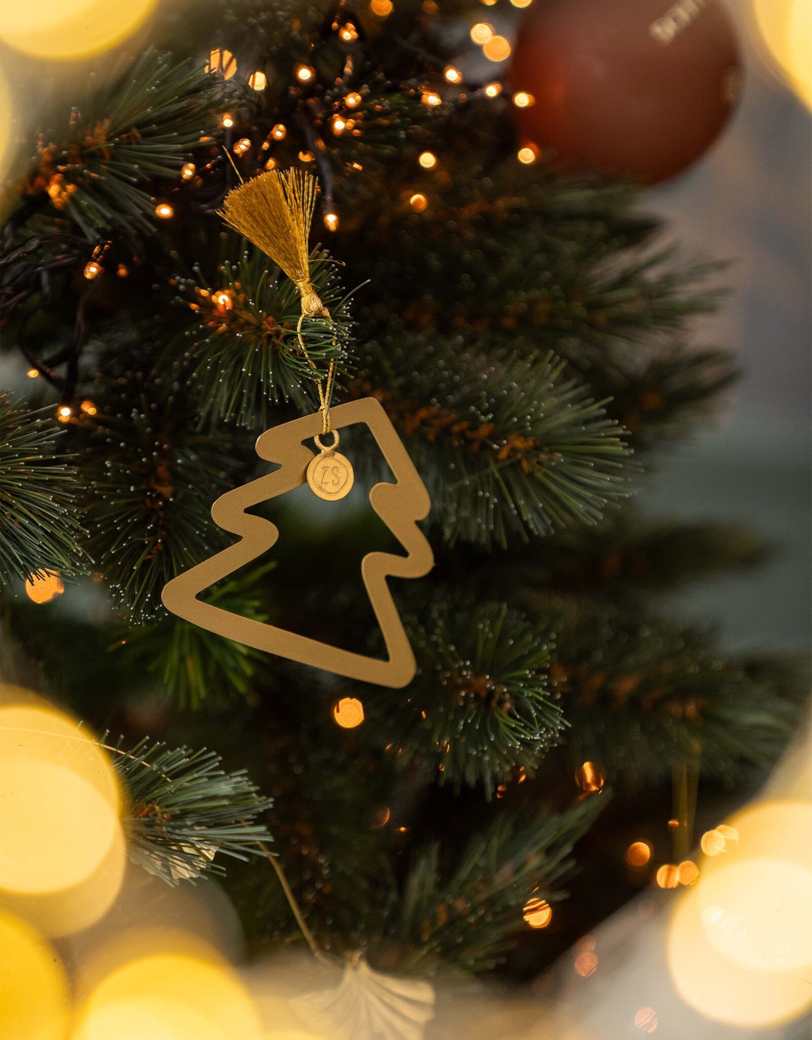 Zusss Hanger metaal Rond Kerstboom-goud