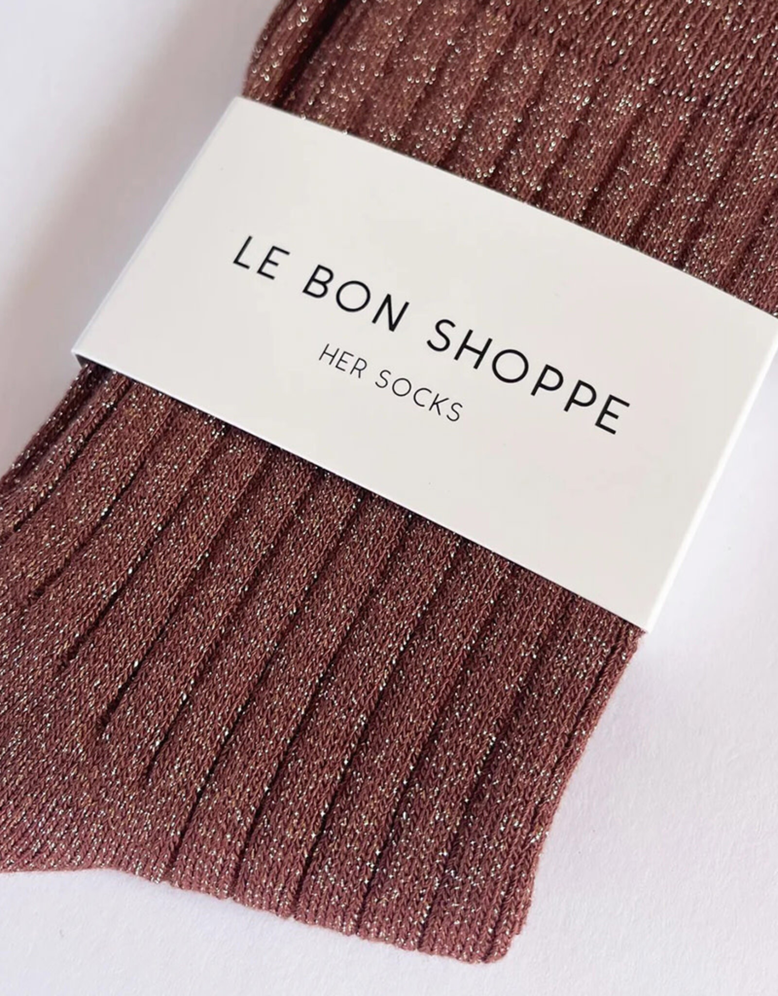 Le Bon Shoppe Her Socks Glitter Bronze-one size