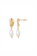 Ellen Beekmans Oorbellen Studs Organic Pearl-gold