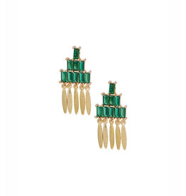 Ellen Beekmans Oorbellen Studs Stones & Dangles-gold/green