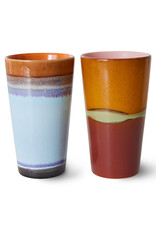 HK Living 70s ceramics: Latte Mugs (set of 2) Clash-mix