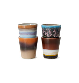 HK Living 70s ceramics: Ristretto Mugs (set of 4) Solar-mixed