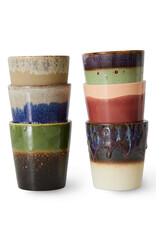 HK Living 70s ceramics: Coffee Mugs (set of 6) Grounding-mix