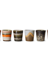 HK Living 70s ceramics: Coffee Mugs (set of 6) Elements-mix