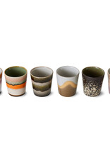 HK Living 70s ceramics: Coffee Mugs (set of 6) Elements-mix