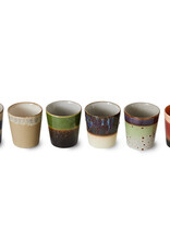 HK Living 70s ceramics: Coffee Mugs (set of 6) Grounding-mix