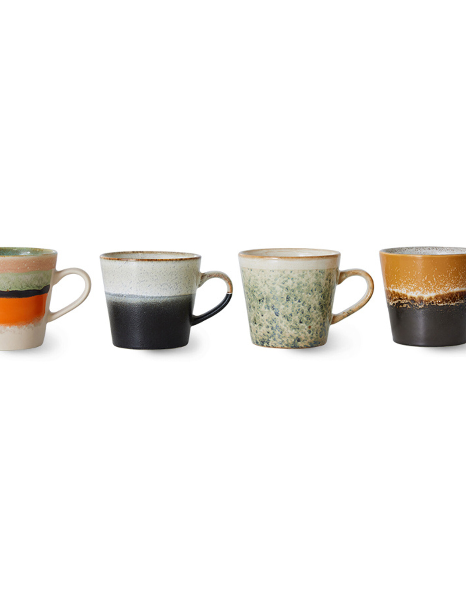 HK Living 70s ceramics: Cappuccino Mugs (set of 4) Verve-mixed