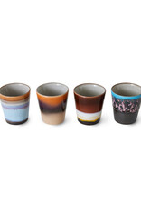 HK Living 70s ceramics: Ristretto Mugs (set of 4) Solar-mixed