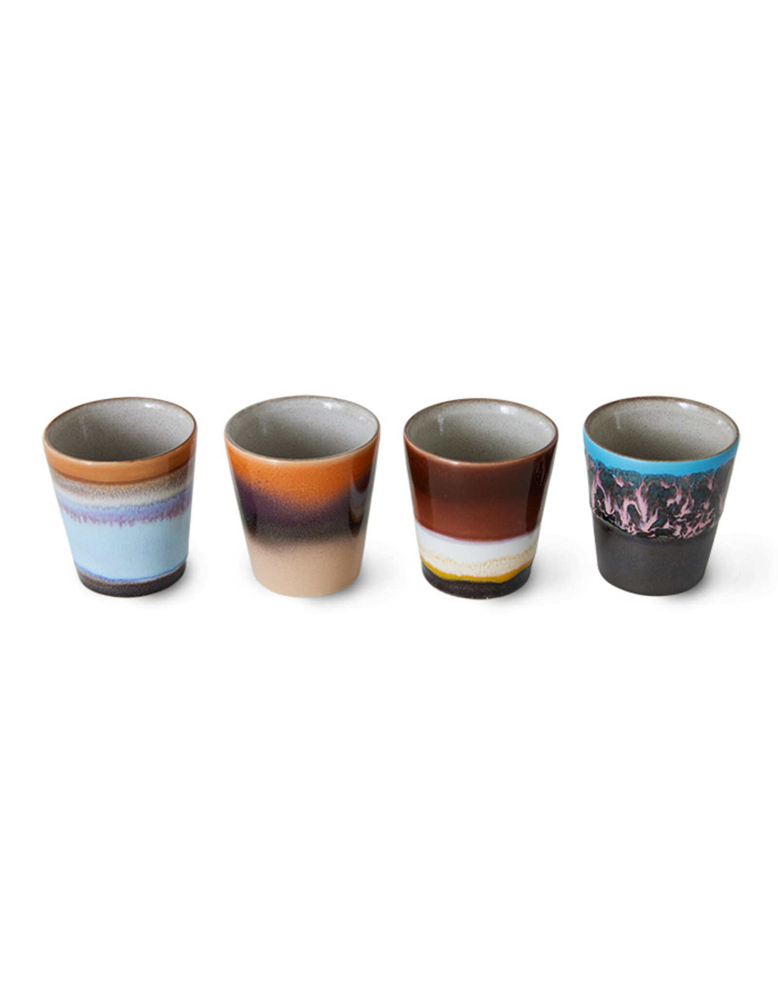 HK Living 70s ceramics: Ristretto Mugs (set of 4) Solar-mixed