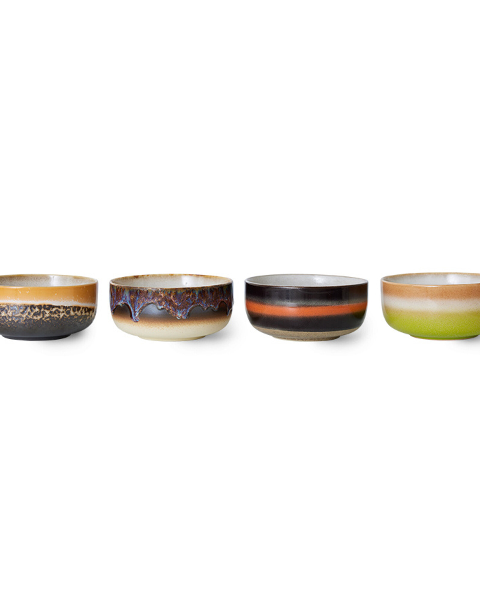 HK Living 70s ceramics: Dessert Bowls (set of 4) Humus-mix