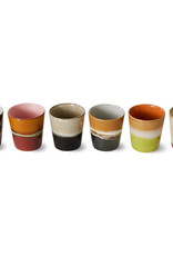 HK Living 70s ceramics: Coffee Mugs (set of 6) Soil-mix