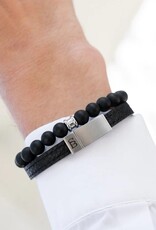 Steel & Barnett Men Bracelet Grady Leather-black