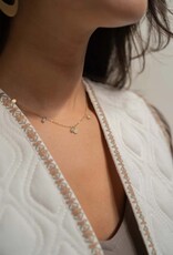 Zusss Ketting met Rondjes-goud/saliegroen