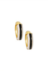 Ellen Beekmans Oorbellen Creole Lined-gold/black/white