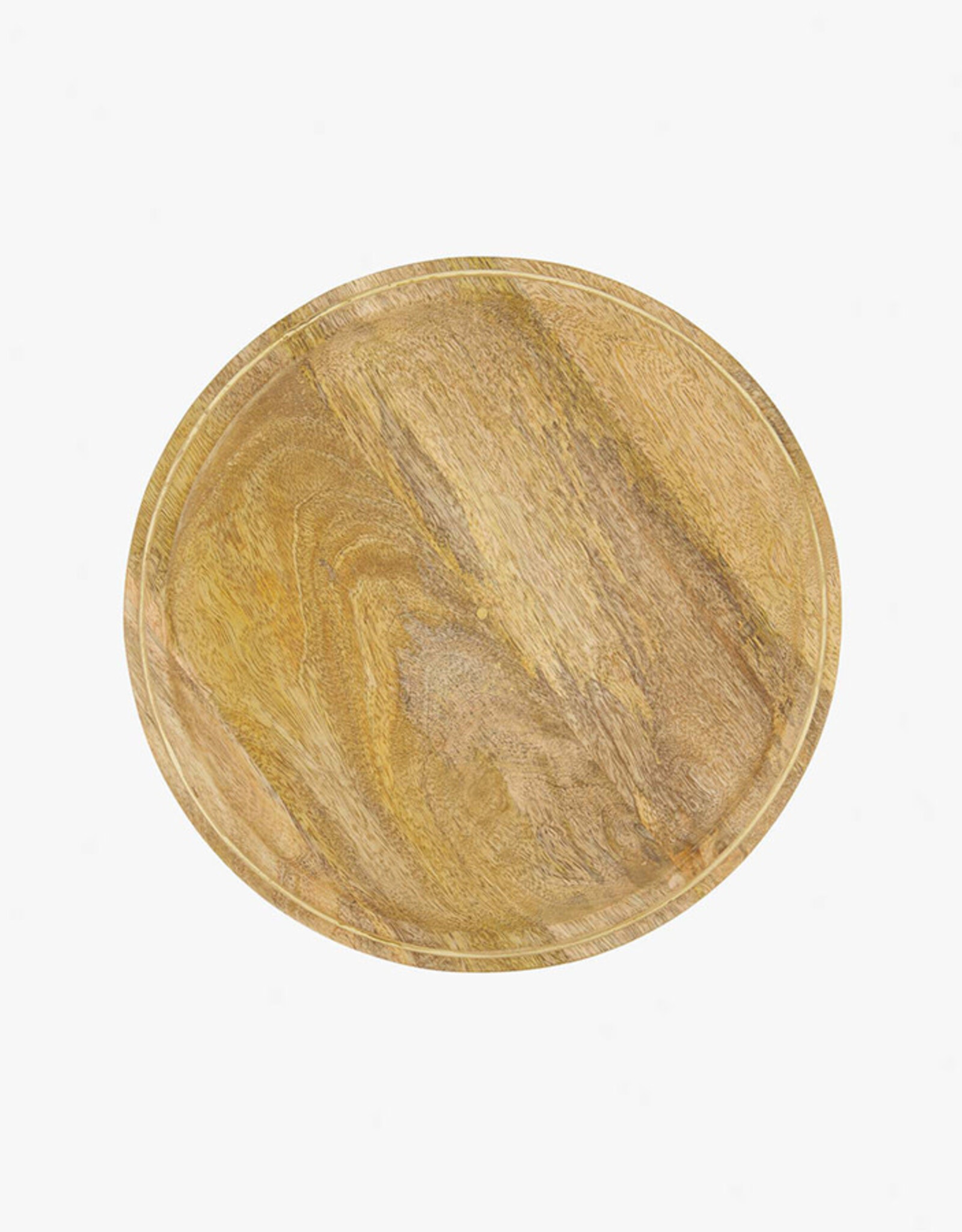 Zusss Stylingbord Hout met gouden randje 30 cm-naturel