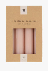 Zusss Kaarsen Rustiek 4stuks 12cm-terra roze