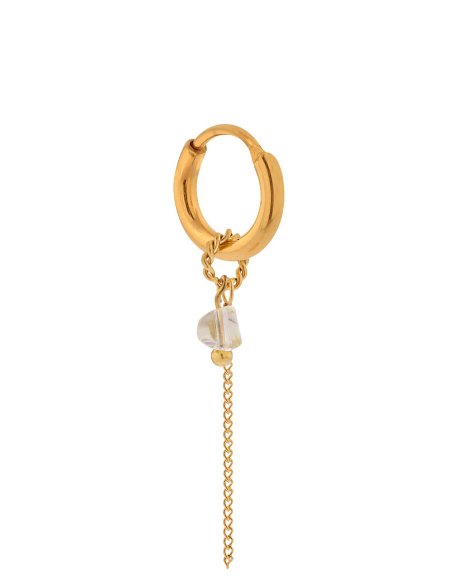 Label Kiki Oorbel Single Hoop Chain Diamond-gold