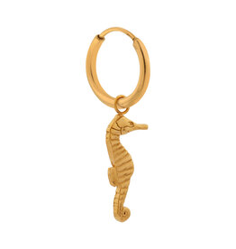 Label Kiki Oorbel Single Hoop Seahorse-gold