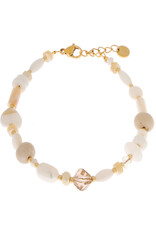 Label Kiki Armband White Beach-gold