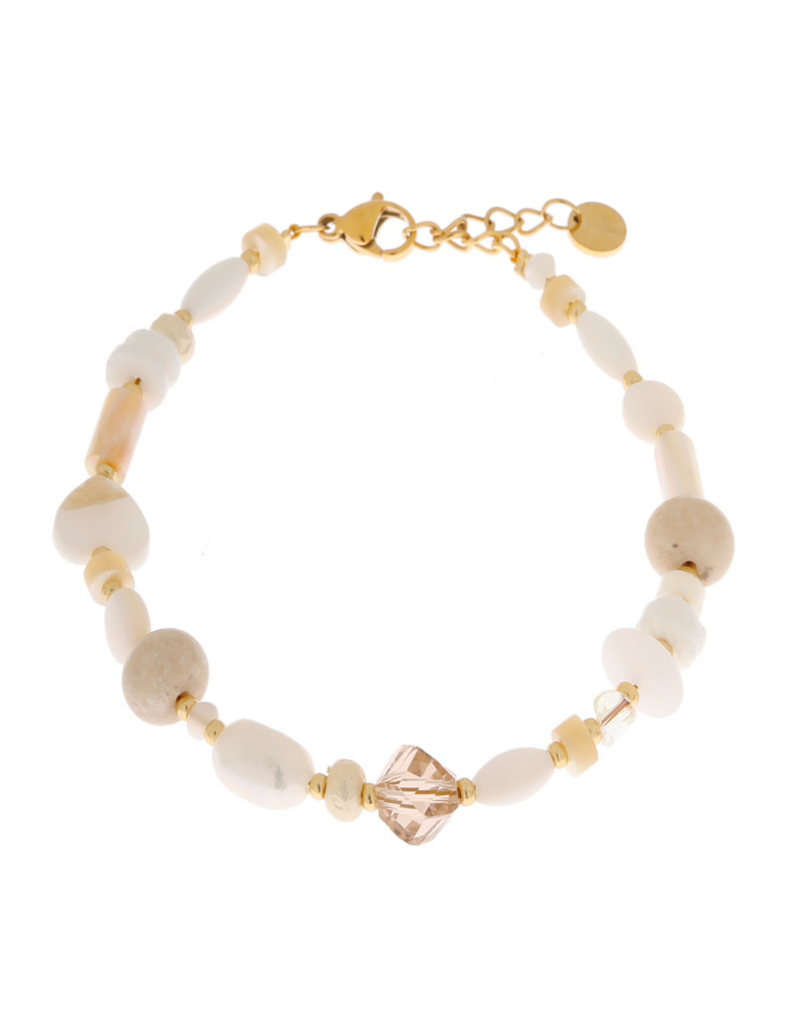 Label Kiki Armband White Beach-gold