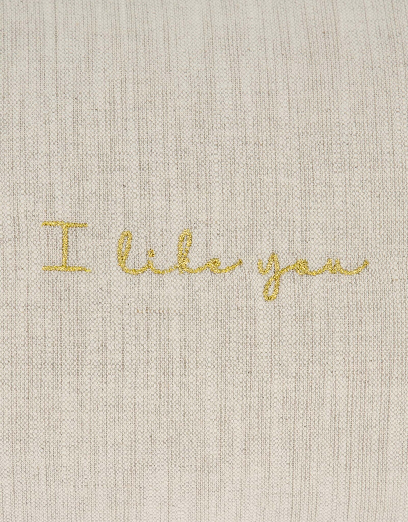 Zusss Kussen ‘I like you’ 35x25cm-peper en zout/goud