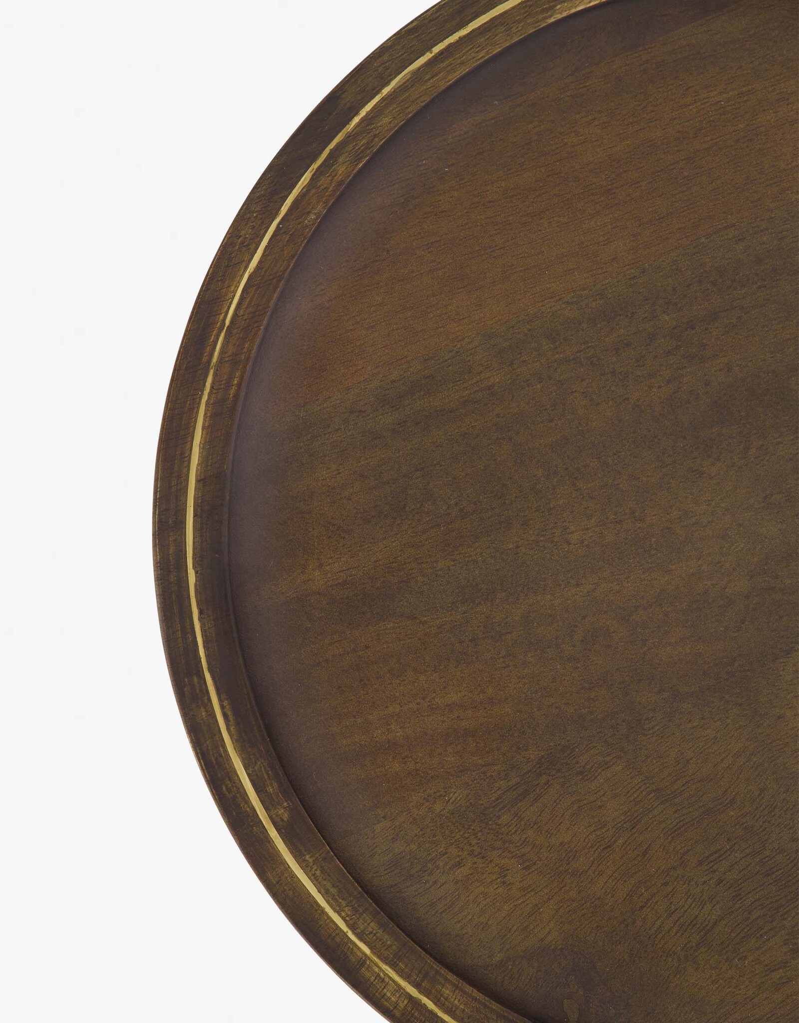 Zusss Stylingbord Hout met gouden randje 40 cm-donkerbruin