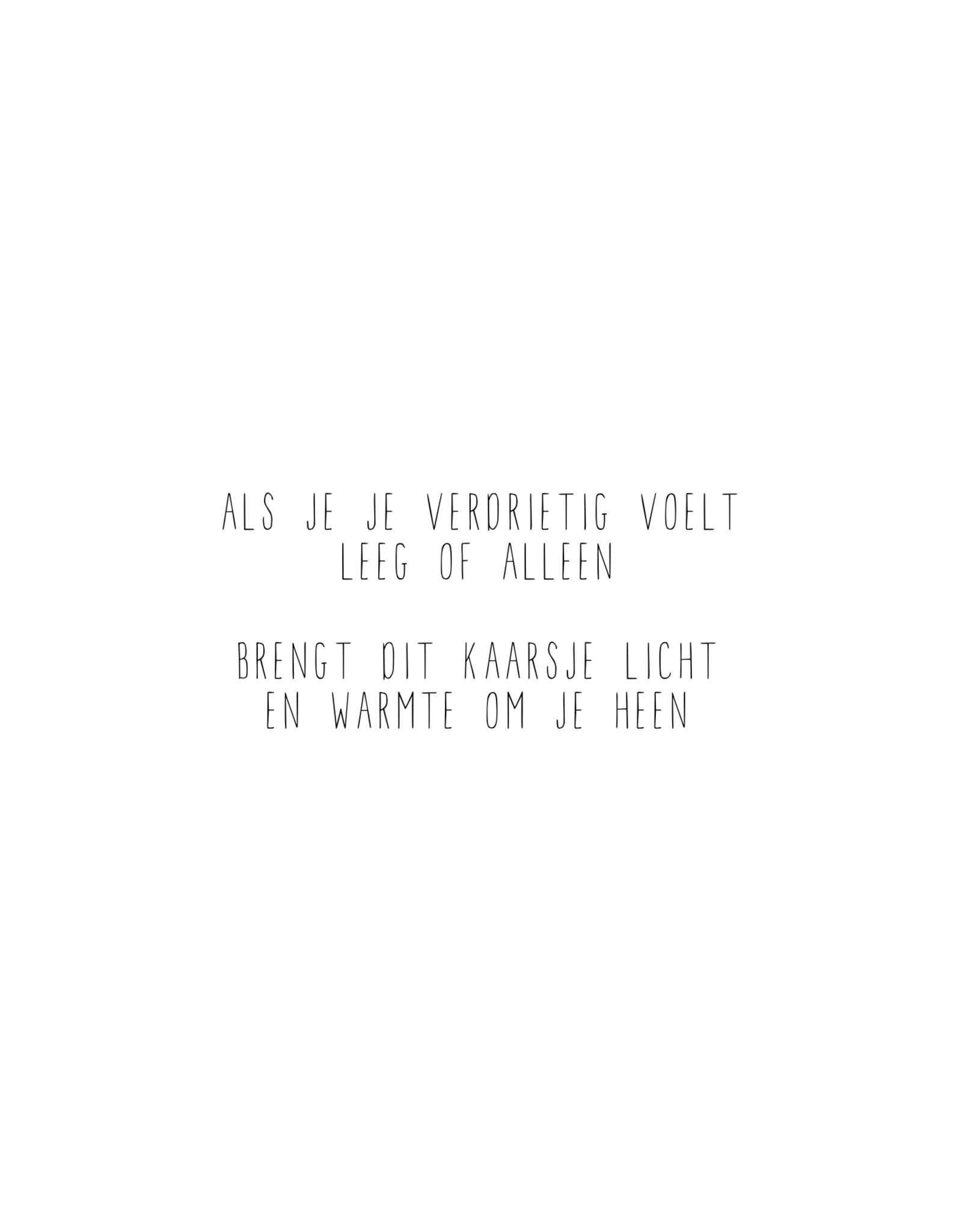 Gewoon Jip Troost kaarsje met gedicht-Als je je verdrietig voelt