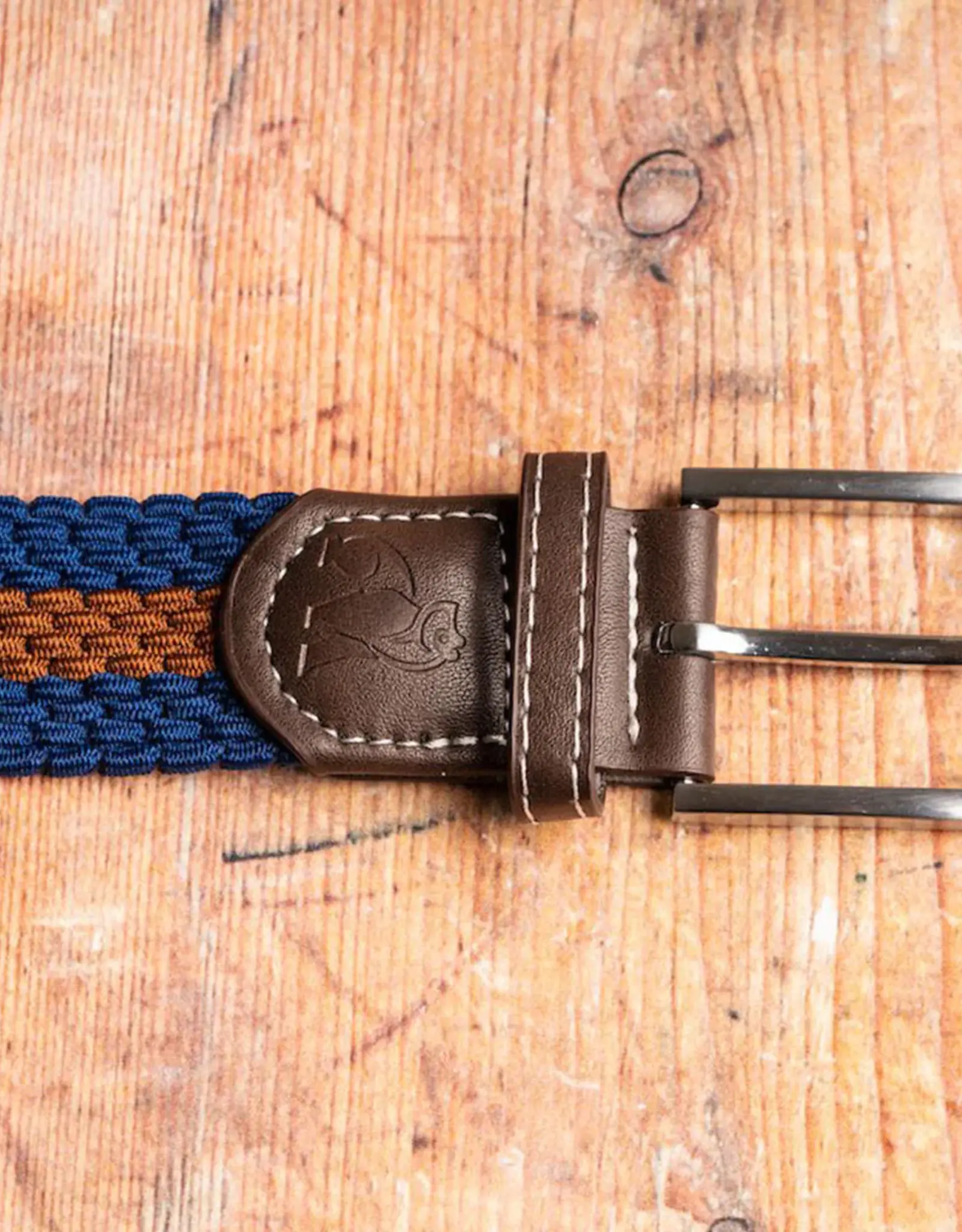 Swole Panda Woven Belt Recycled-blue/camel stripe