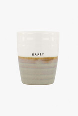 Zusss Koffiemok ‘Happy’-wit/zand