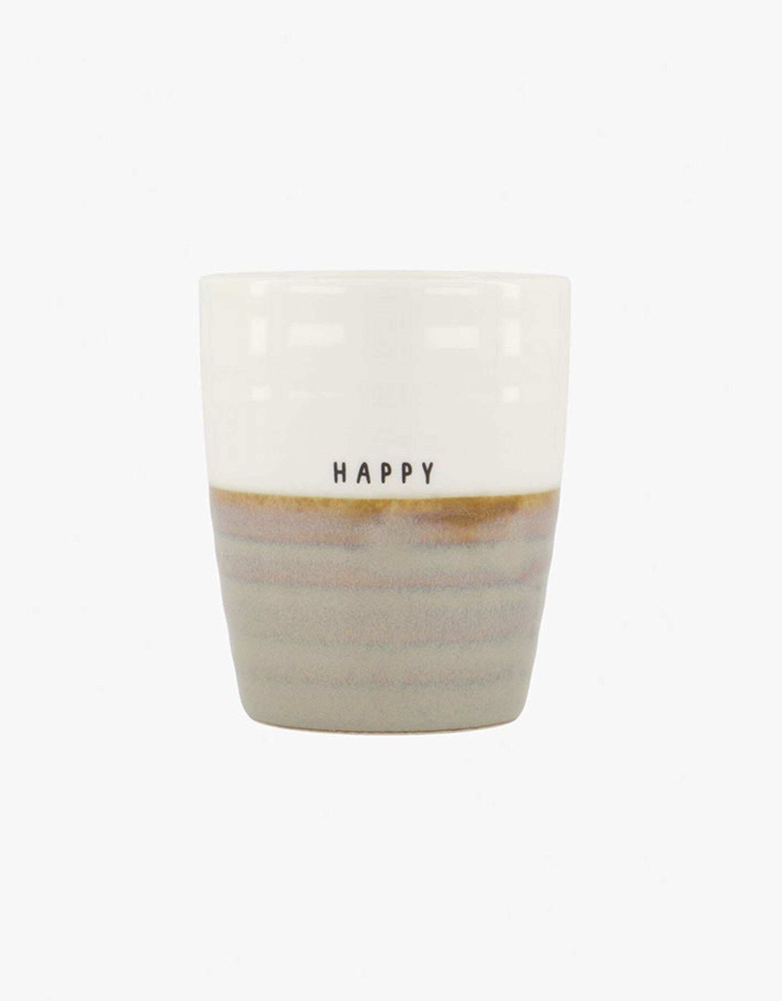 Zusss Koffiemok ‘Happy’-wit/zand