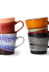 HK Living 70s ceramics: Americano Mugs (set of 4) Friction-mixed