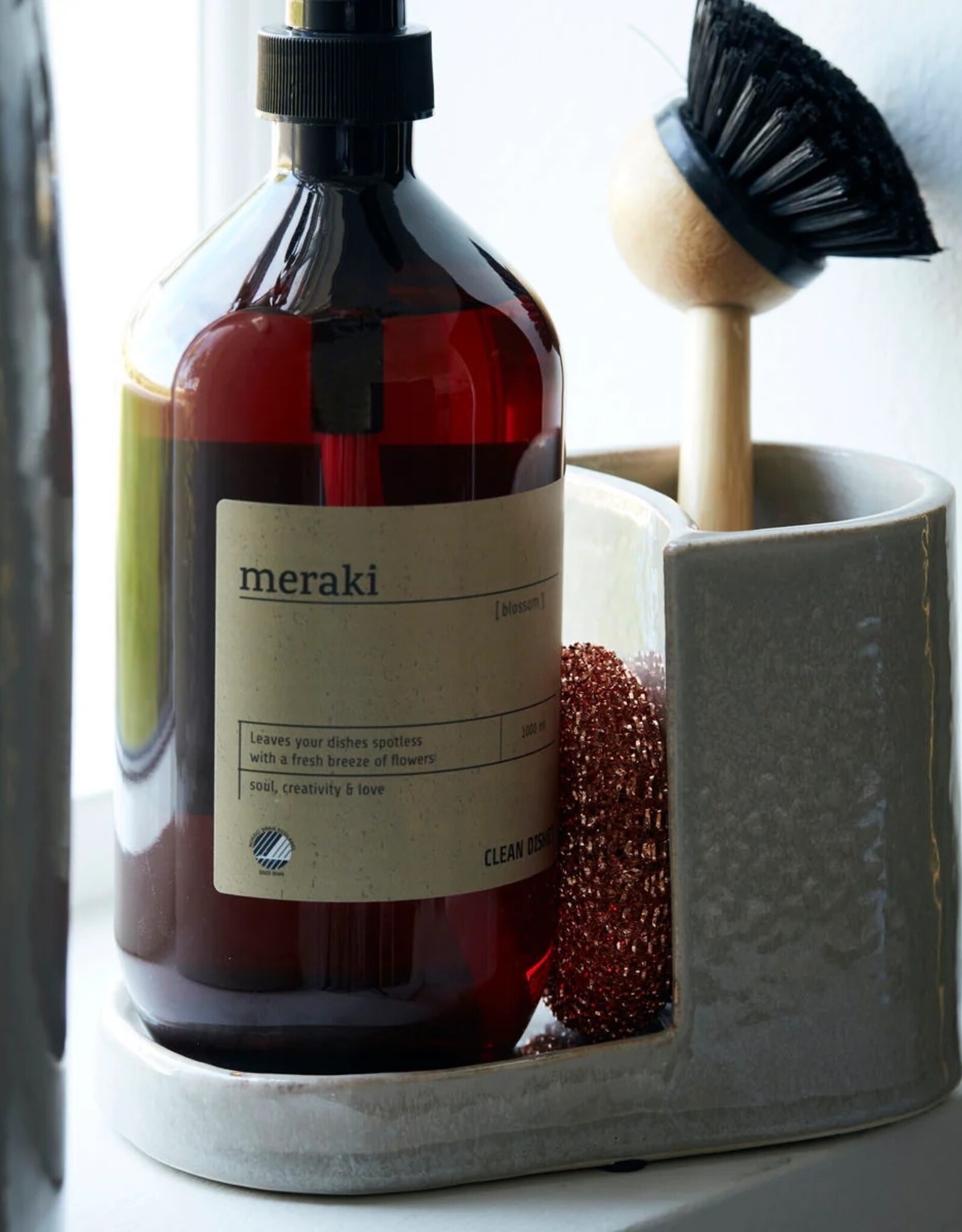 Meraki Brush and soap holder Meraki Datura-shellish grey