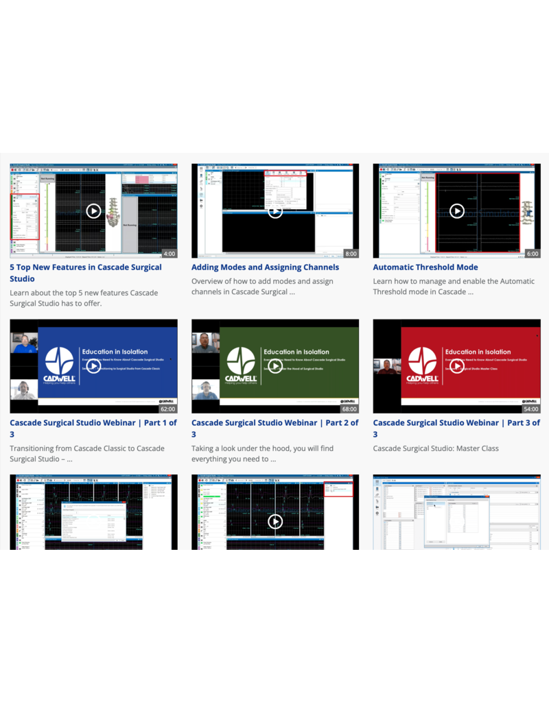 Cnaps Cadwel Cadwell training and instructional videos