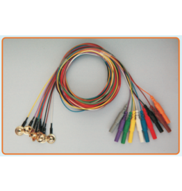 FSM Électrode cupule EEG Ag/AgCl 100 cm, 10 couleurs, fil téflon