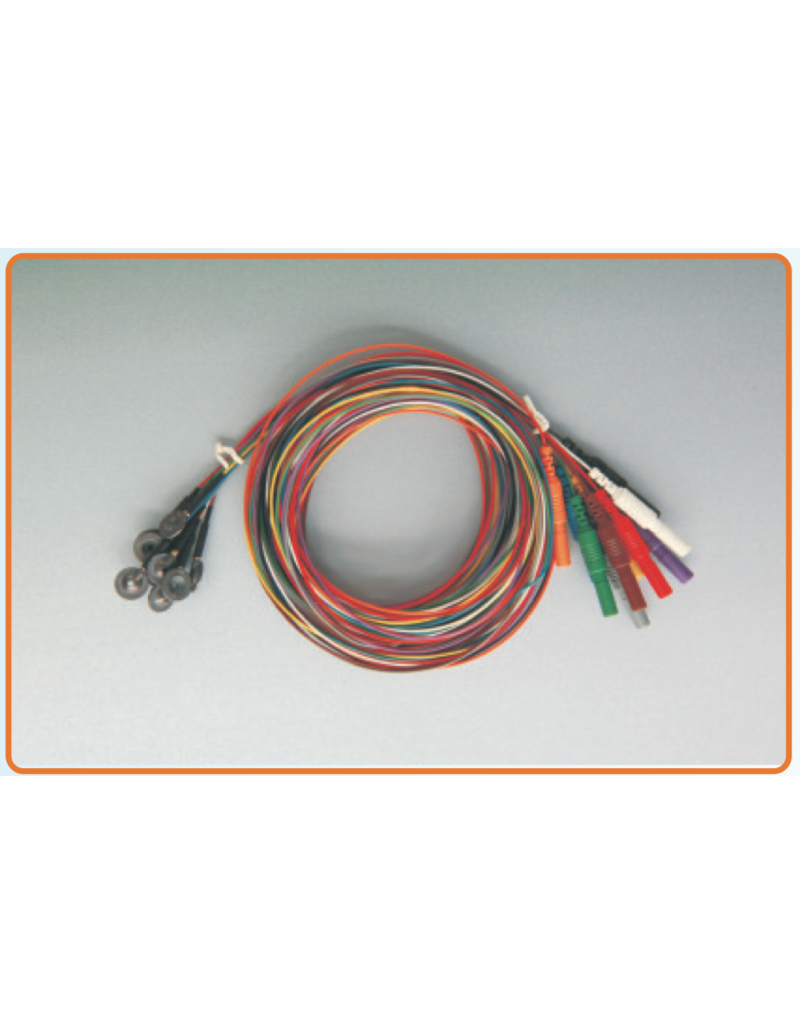 FSM EEG-Silberbecherelektrode, 100 cm, 10 Farben, Teflondraht