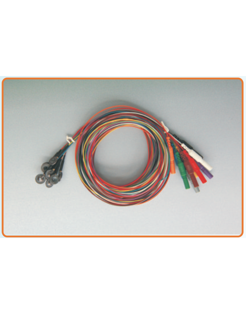 FSM EEG Ag/ AgCl Cup Electrode 250 cm, 10 Colors, Teflon Wire