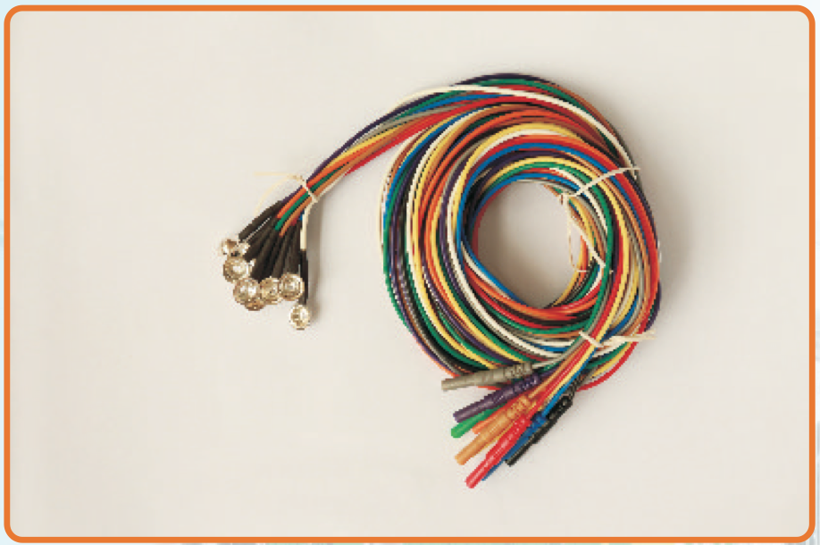 FSM EEG Silver Cup Electrode, 250 cm, 10 Colors, Silicon wire