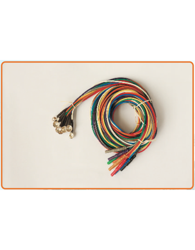 FSM EEG-Silberbecherelektrode, 150 cm, 10 Farben, Silikondraht