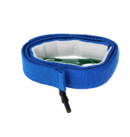 Correa de puesta a tierra azul en cable de velcro (1,5 m)