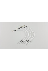FSM 5 agujas subdérmicas (Minifils) individuales, alambre de 8 cm (blanco), aguja: 15 mm/0,35, conector macho de 1 mm (24 bolsas/120 uds.)