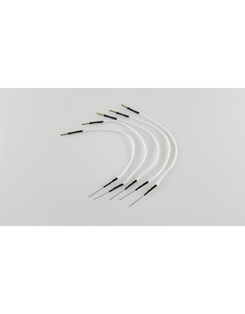 FSM 5 agujas subdérmicas (Minifils) individuales, alambre de 8 cm (blanco), aguja: 15 mm/0,35, conector macho de 1 mm (24 bolsas/120 uds.)