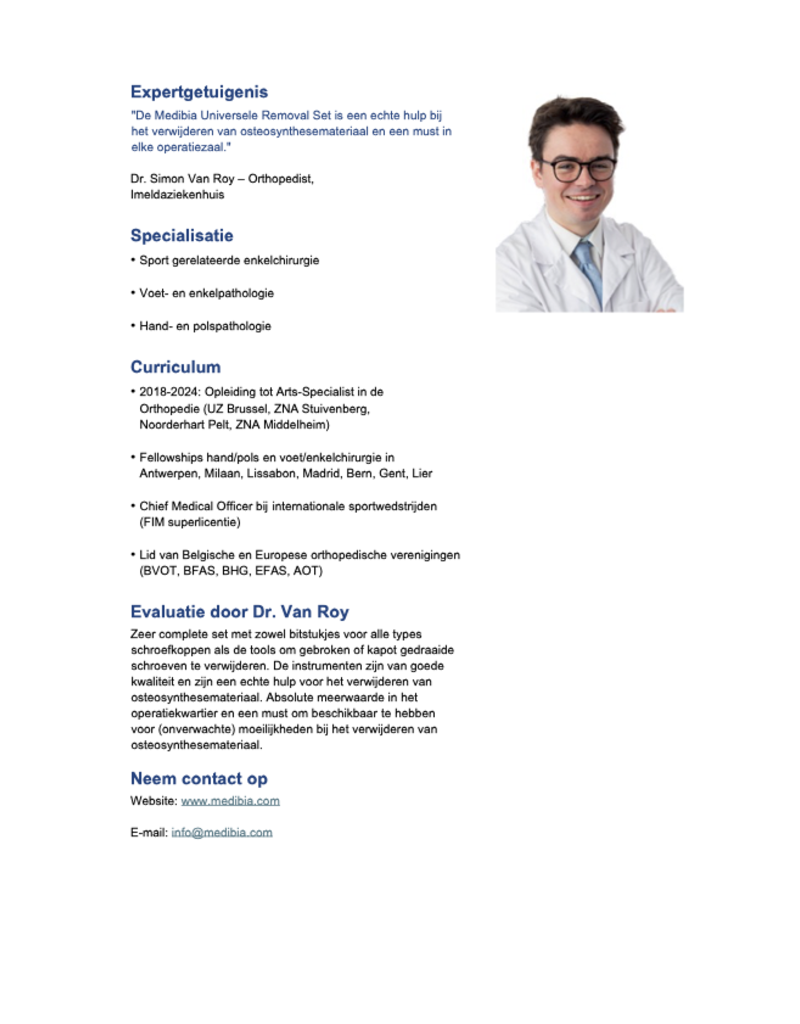 MEDIBIA - medical bits & tools Juego de extractores de tornillos universales.