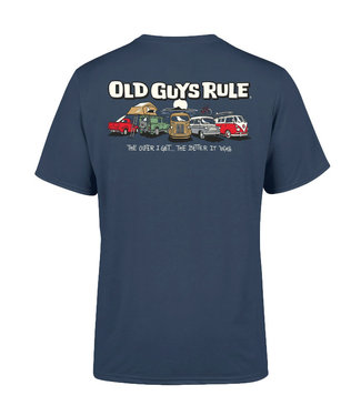 Old Guys Rule Parking Lot 3 T-Shirt Blue Dusk