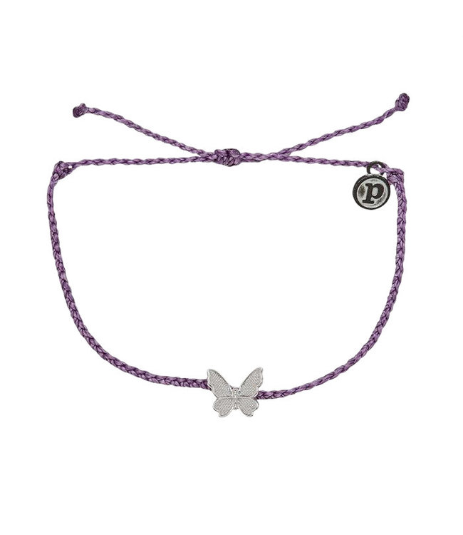 Pura Vida Butterfly in Flight Purple Bracelet - Silver