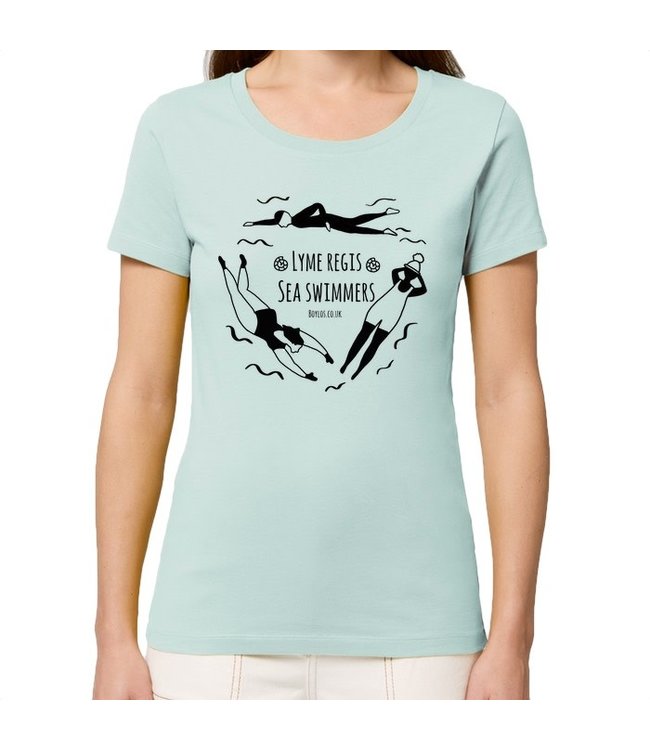 Boylo's Womens Lyme Regis Sea Swimmers T-Shirt Caribbean Blue