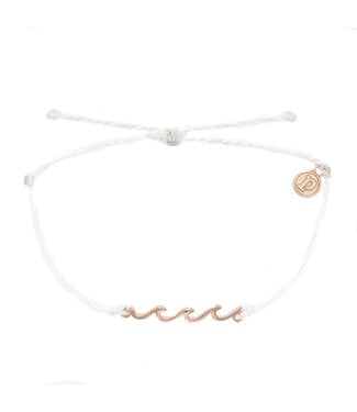 Pura Vida Delicate Wave Rose Gold Bracelet White