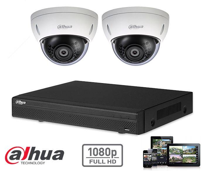 Le kit Dahua HD-CVI kit 2x dome 2mp Full HD camera security set contient 2 caméras dôme HD-CVI, qui conviennent à une utilisation intérieure ou extérieure. Les caméras offrent une qualité d'image Full HD avec des LED IR pour une vue parfaite dans l'obscur
