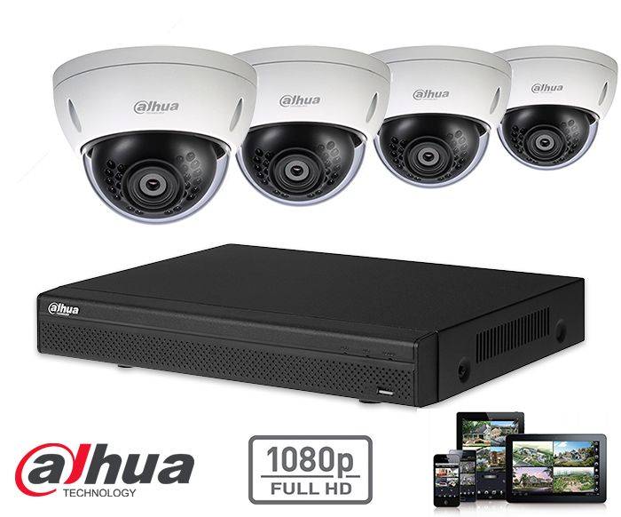 Dahua HDCVI kit 4x dome 2mp Full HD camera security set